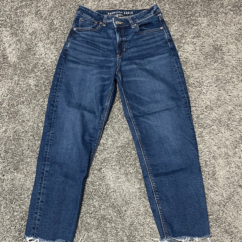 American Eagle Outfitters Women's Dark Blue Straight Leg Jeans Sz 6